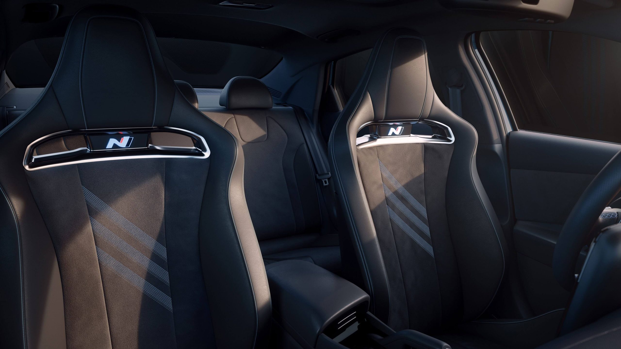 N Lightweight Sport Bucket Seat, suede material, illuminated N logo