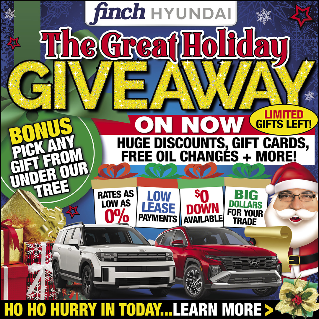 image of Finch Hyundai's Great Holiday Giveaway