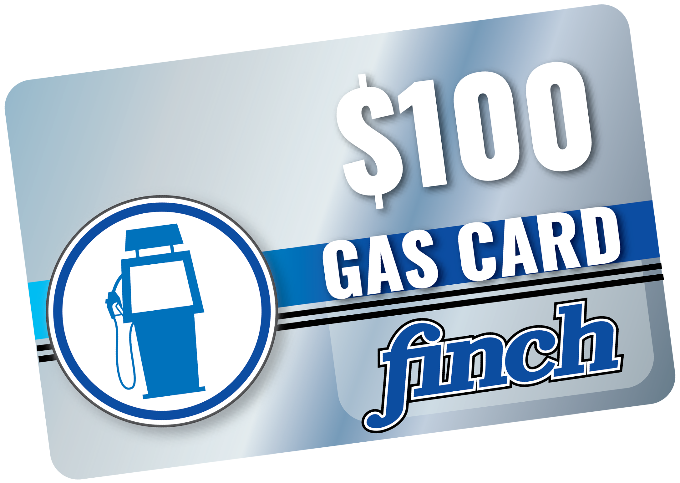 Image of a blue and grey one hundred dollar gas card.