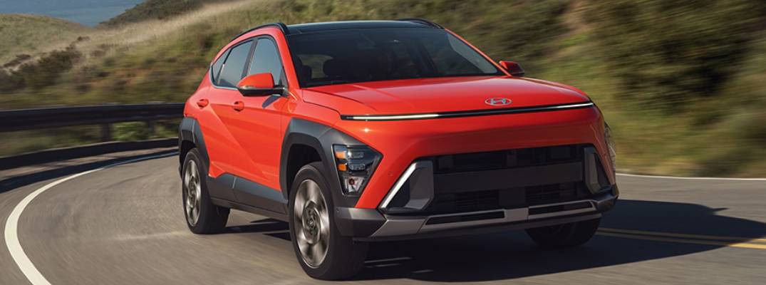 2026 Hyundai Kona driving down road