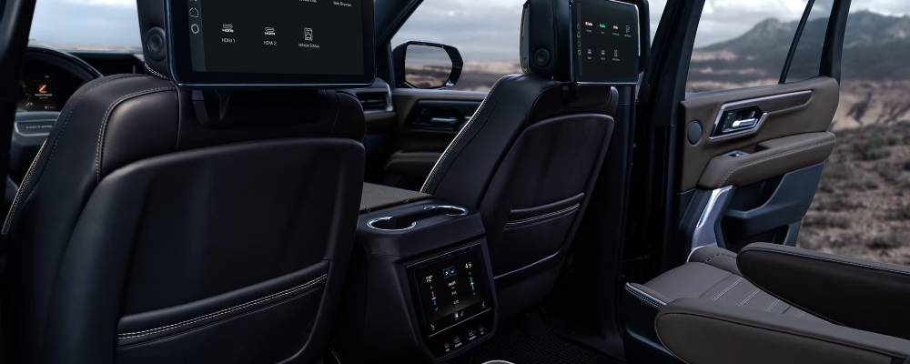 2026 GMC Yukon seatback infotainment. New 2026 GMC Yukon interior & cargo guide at Gardner Chevrolet Buick GMC Ltd