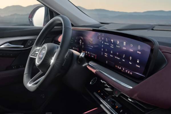 The panoramic touchscreen of a 2026 Buick Envision. New 2026 Buick Envision luxury features guide at Gardner Chevrolet Buick GMC in Hope, BC