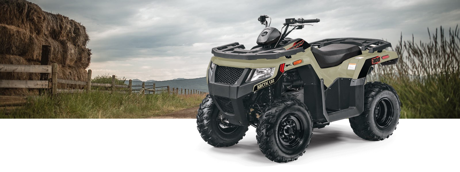 Front side view of Alterra 300 on farm background