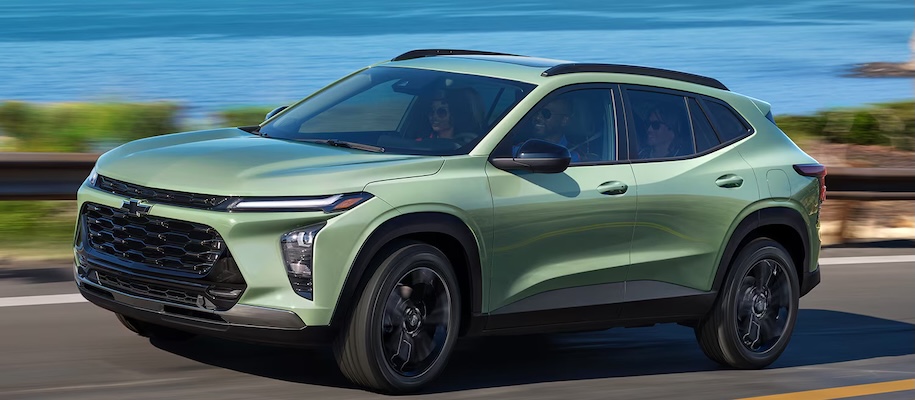 Exterior of green 2025 Chevrolet Trax.