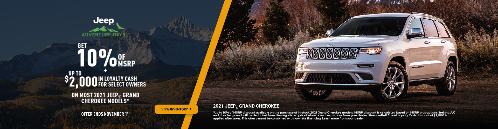 2021 Jeep Grand Cherokee Promotional Banner