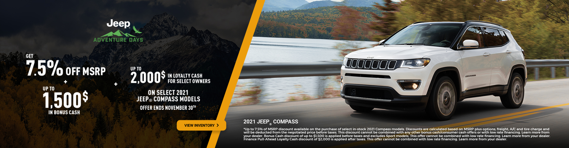 2021 Jeep Compass Promotional Banner