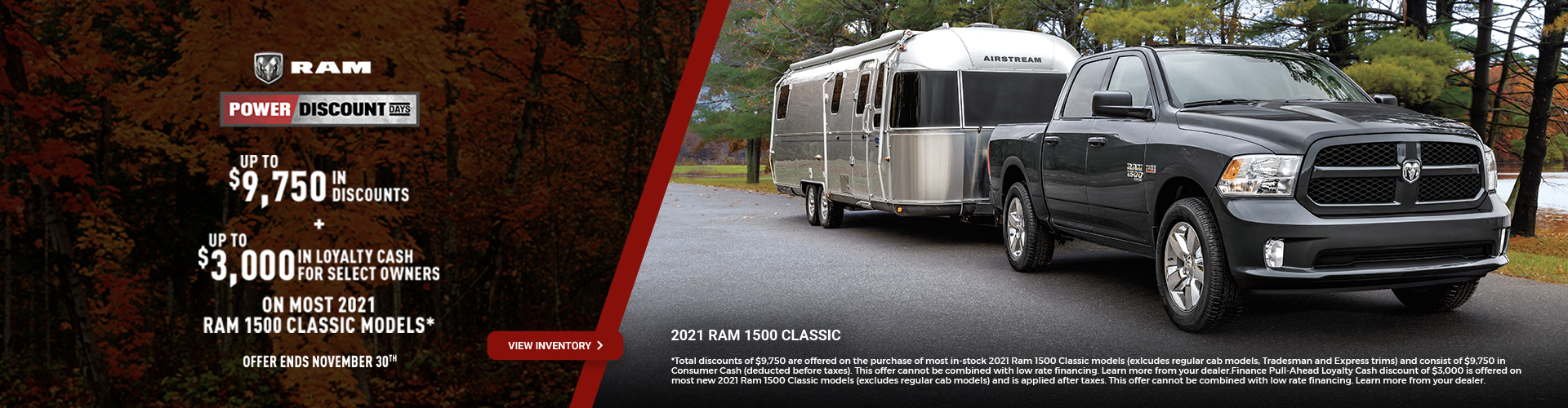 2021 RAM 1500 Classic Promotional Banner
