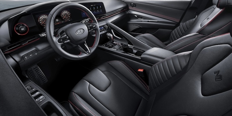 The interior of a 2026 Hyundai Elantra.