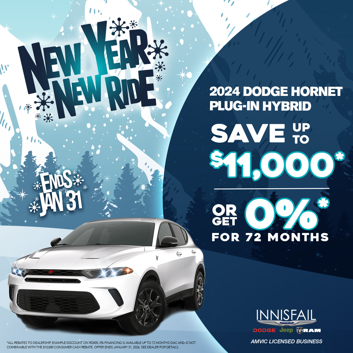 0% for 72 months on a 2024 Dodge Hornet Plug-in Hybrid!