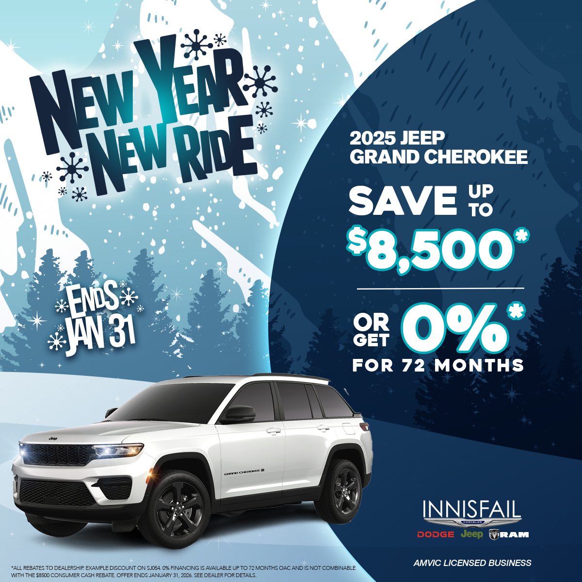 0% Financing for 72 Months on a 2025 JEEP Grand Cherokee!