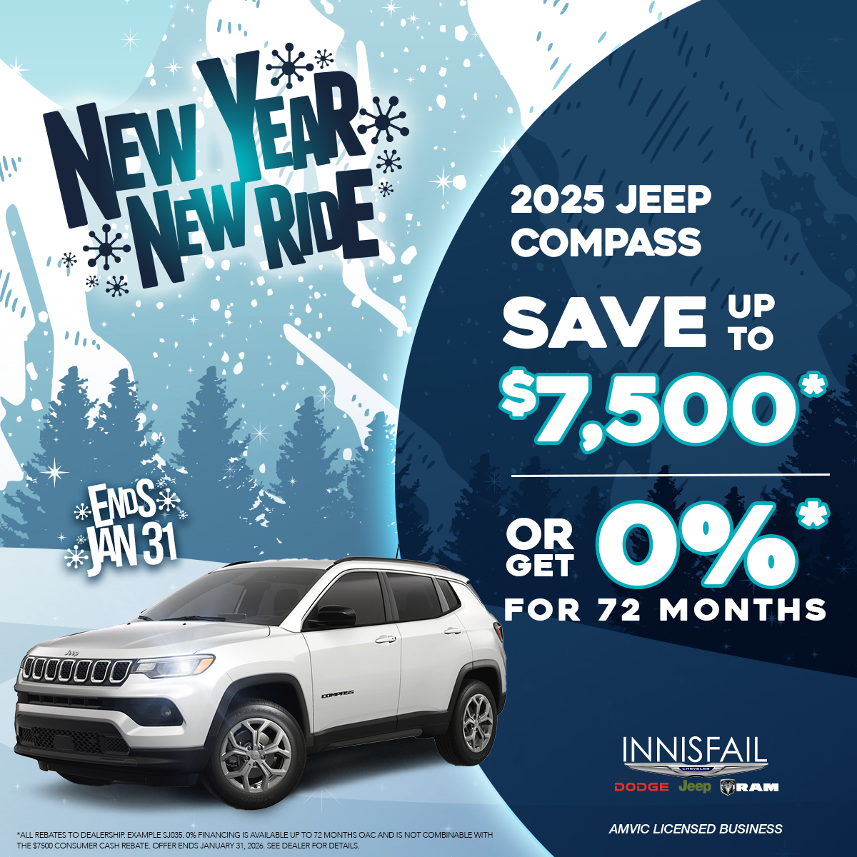 0% for 72 months on a 2025 Jeep Compass !