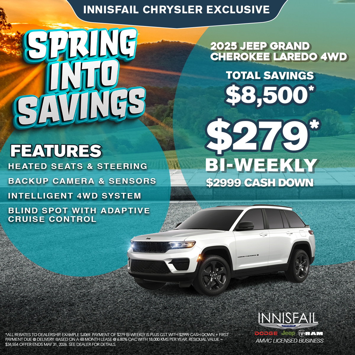 Total savings of $8,500* on a 2025 JEEP Grand Cherokee!