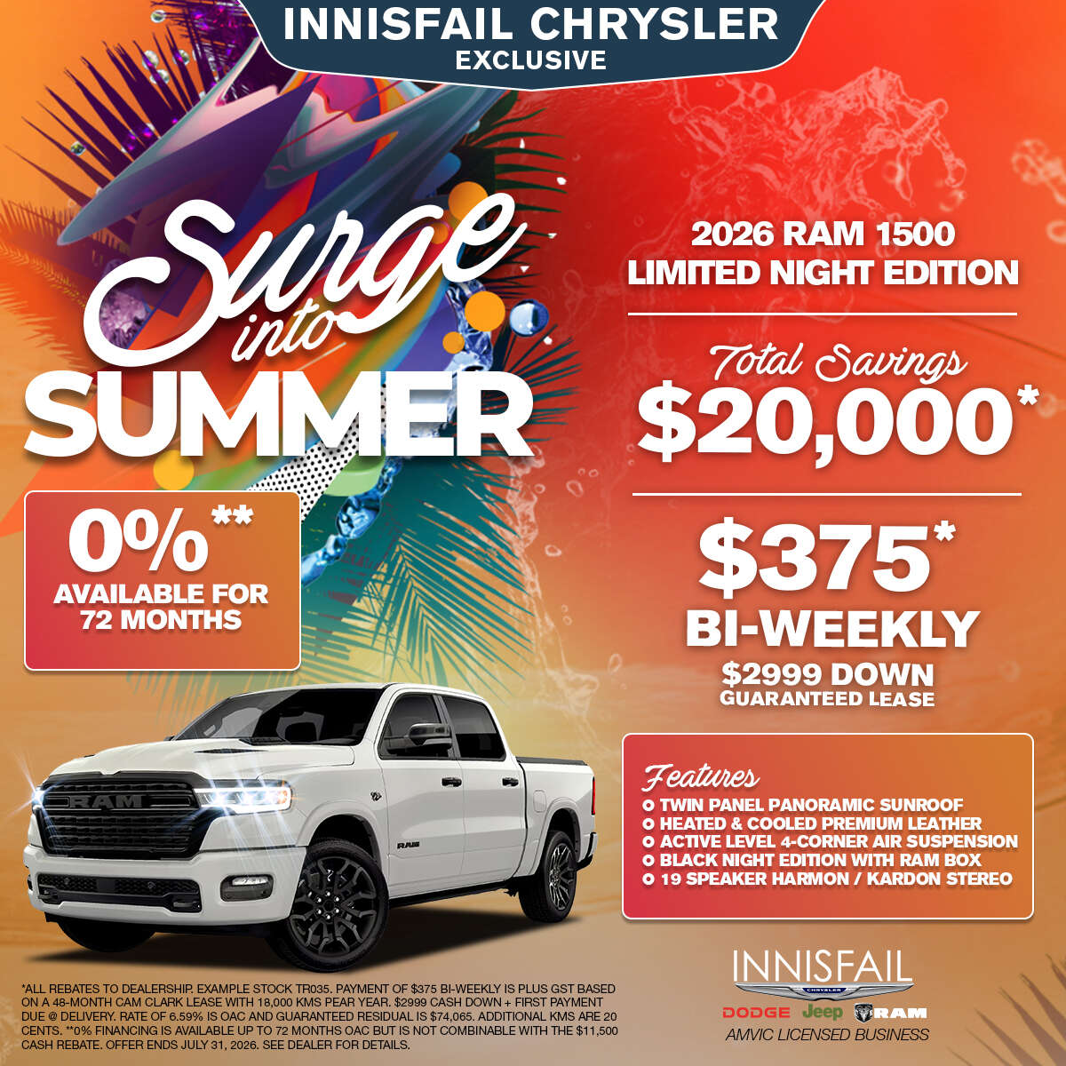Save up to $20,000* on a 2026 RAM 1500 Limited Night Edition!