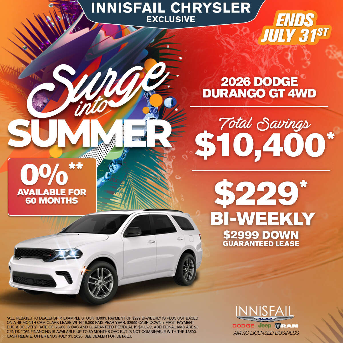 Save $10,300* on a New 2026 Dodge Durango GT!