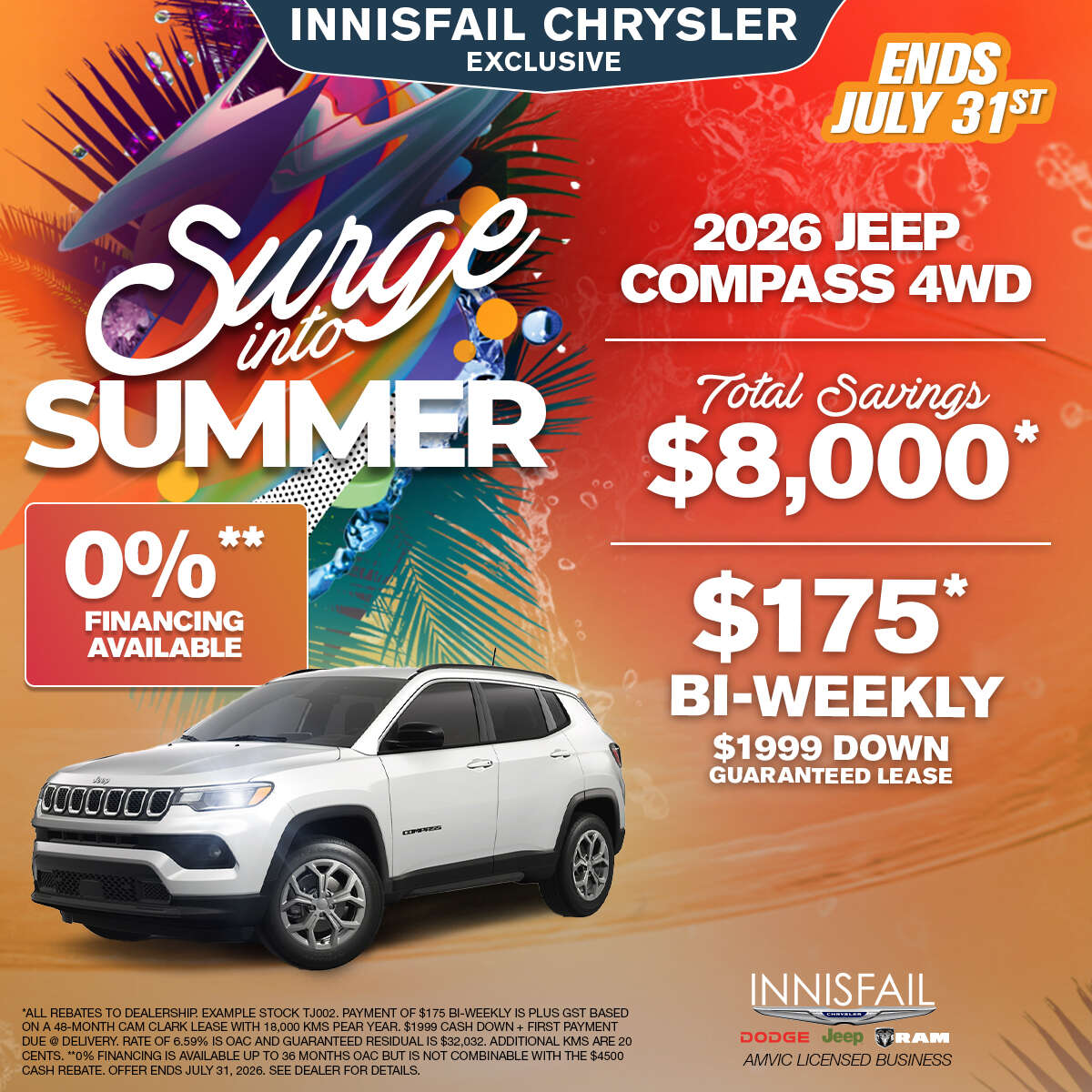 Get up to $8,000* in savings on a 2026 Jeep Compass 4WD!