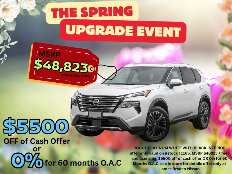 Spring Upgrade Event 2026 Nissan Rogue Platinum Spring Upgrade Event 2026 Nissan Rogue Platinum