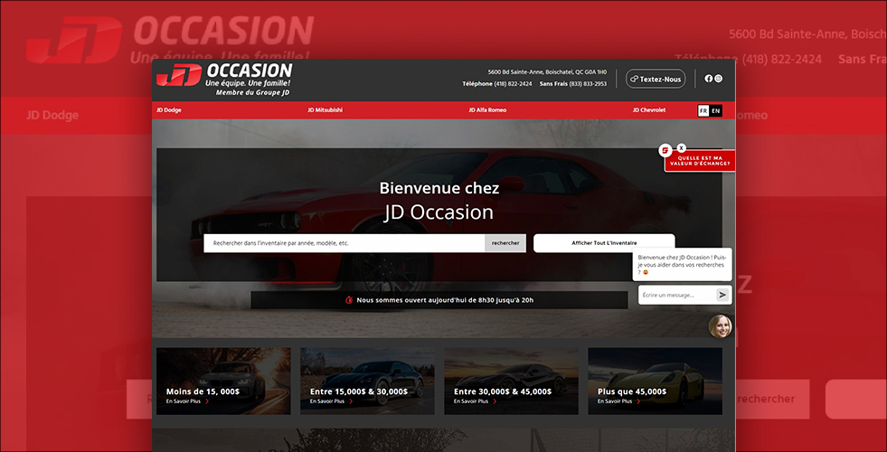 JD Occasion Concessionaire de voitures d'occasion Boischatel, Québec
