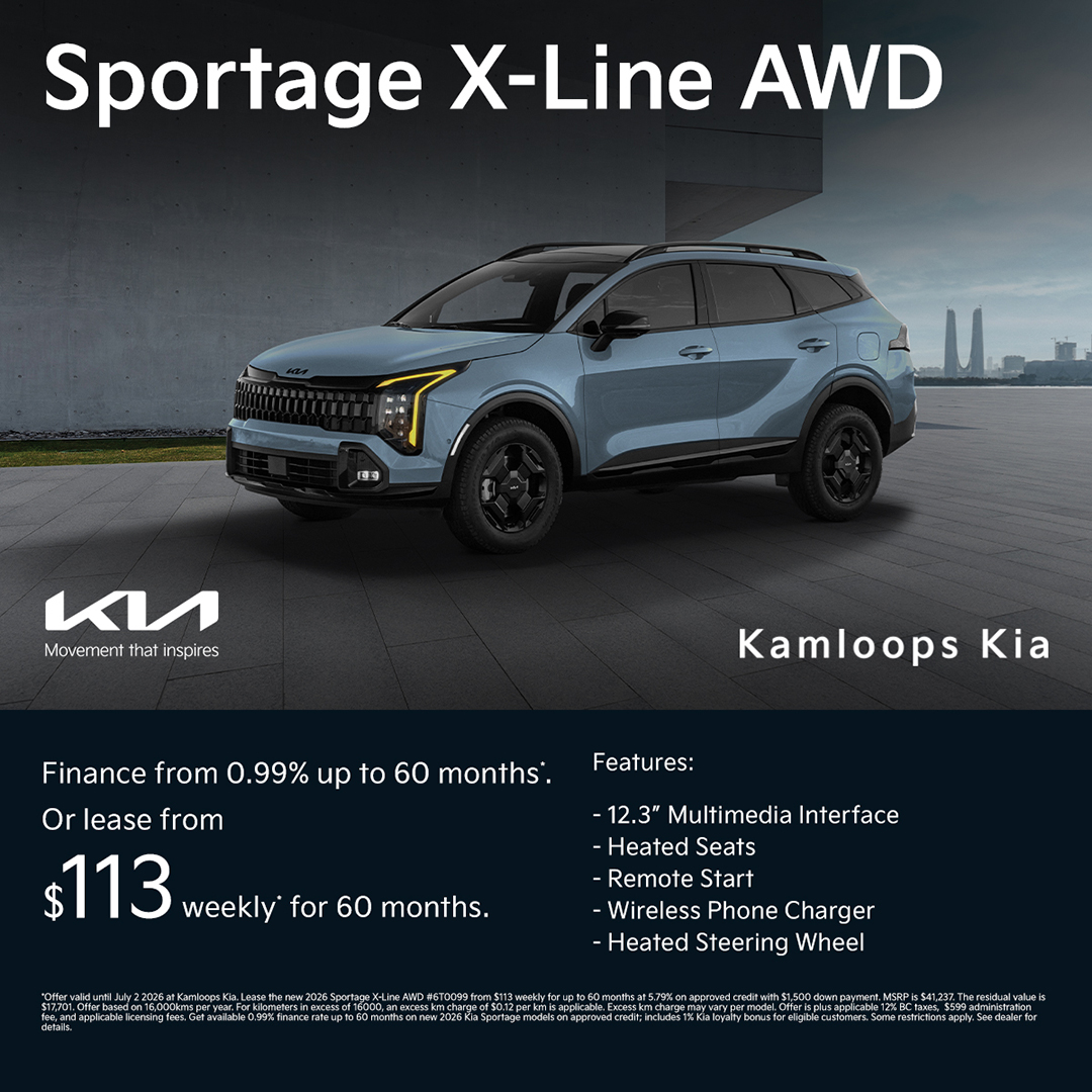 Lease new 2026 Kia Sportage X-Line AWD from $113/week