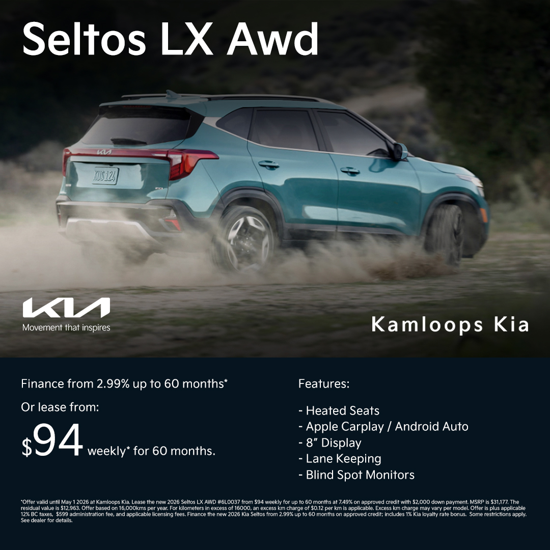 Lease the new 2026 Kia Seltos from $94/weekly