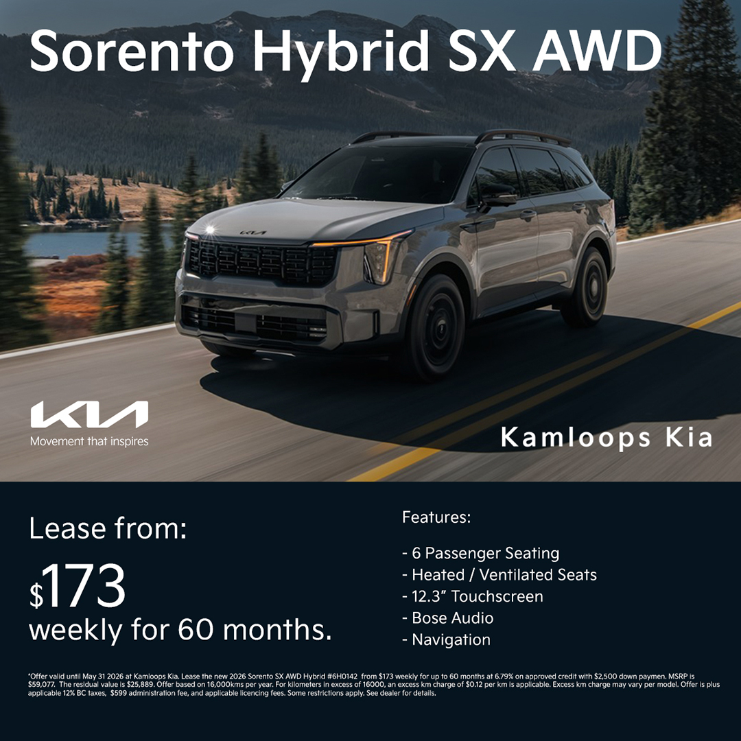 Lease the new 2026 Kia Sorento Hybrid from $173/week