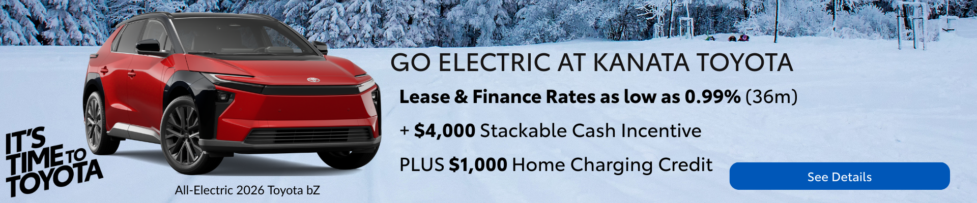 2026 Toyota Electrified Offers Toyota bZ all-electric SUV offers at Kanata Toyota
