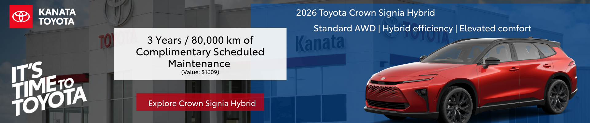 complimentary maintenance Toyota Kanata Toyota Crown Signia complimentary maintenance offer at Kanata Toyota