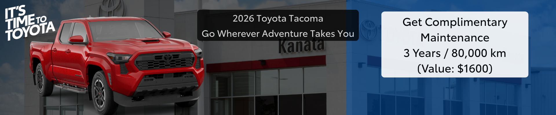 complimentary maintenance Toyota Kanata 2026 Toyota Tacoma complimentary maintenance offer at Kanata Toyota