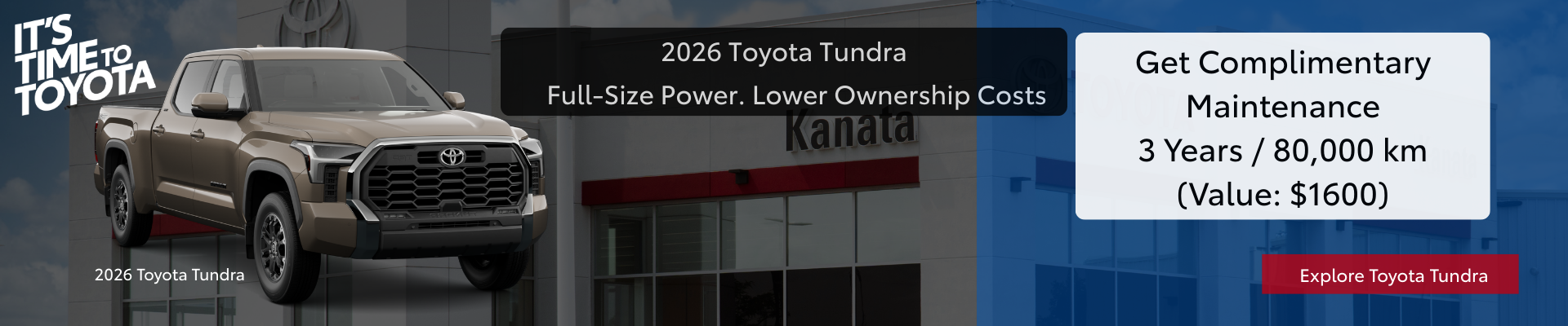 complimentary maintenance Toyota Kanata 2026 Toyota Tundra complimentary maintenance offer at Kanata Toyota