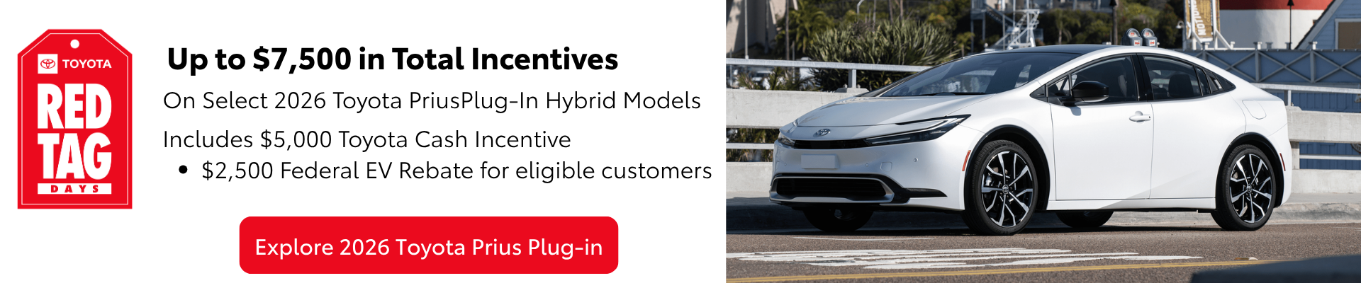 2026 Toyota Prius Plug-in Hybrid Red Tag offer at Kanata Toyota