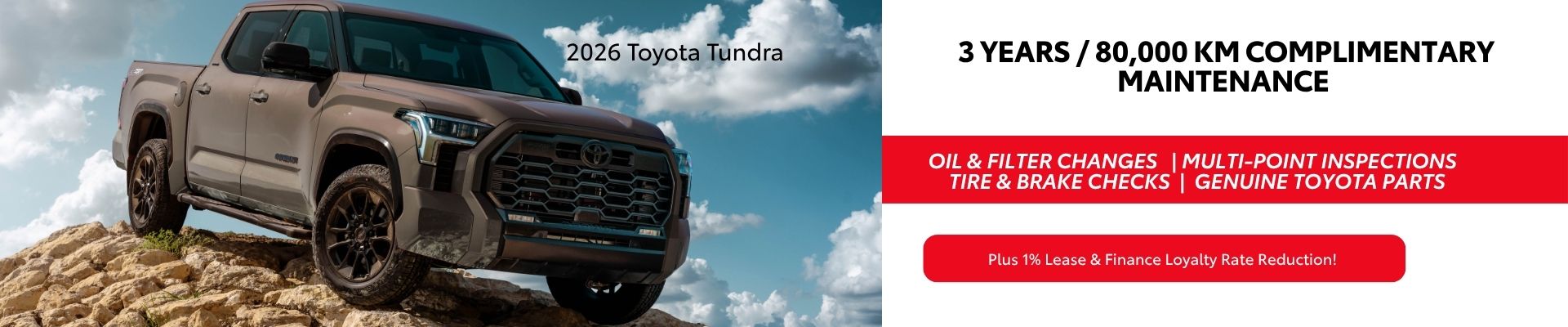 Toyota Tundra complimentary maintenance offer Kanata Toyota
