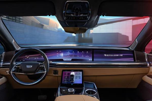The 55-inch curved dashboard display of the 2026 Cadillac Escalade IQ