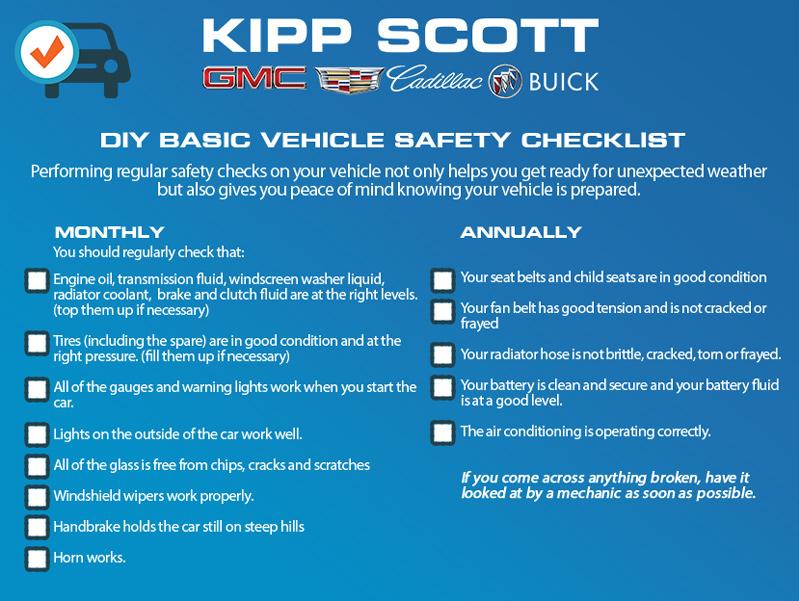 BASIC VEHICLE SAFETY CHECKLIST Kipp Scott GMC Buick