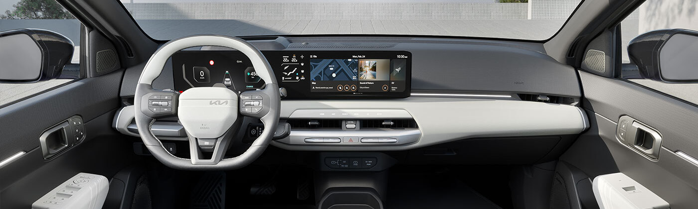 2026 Kia EV4 steering wheel and multimedia screen