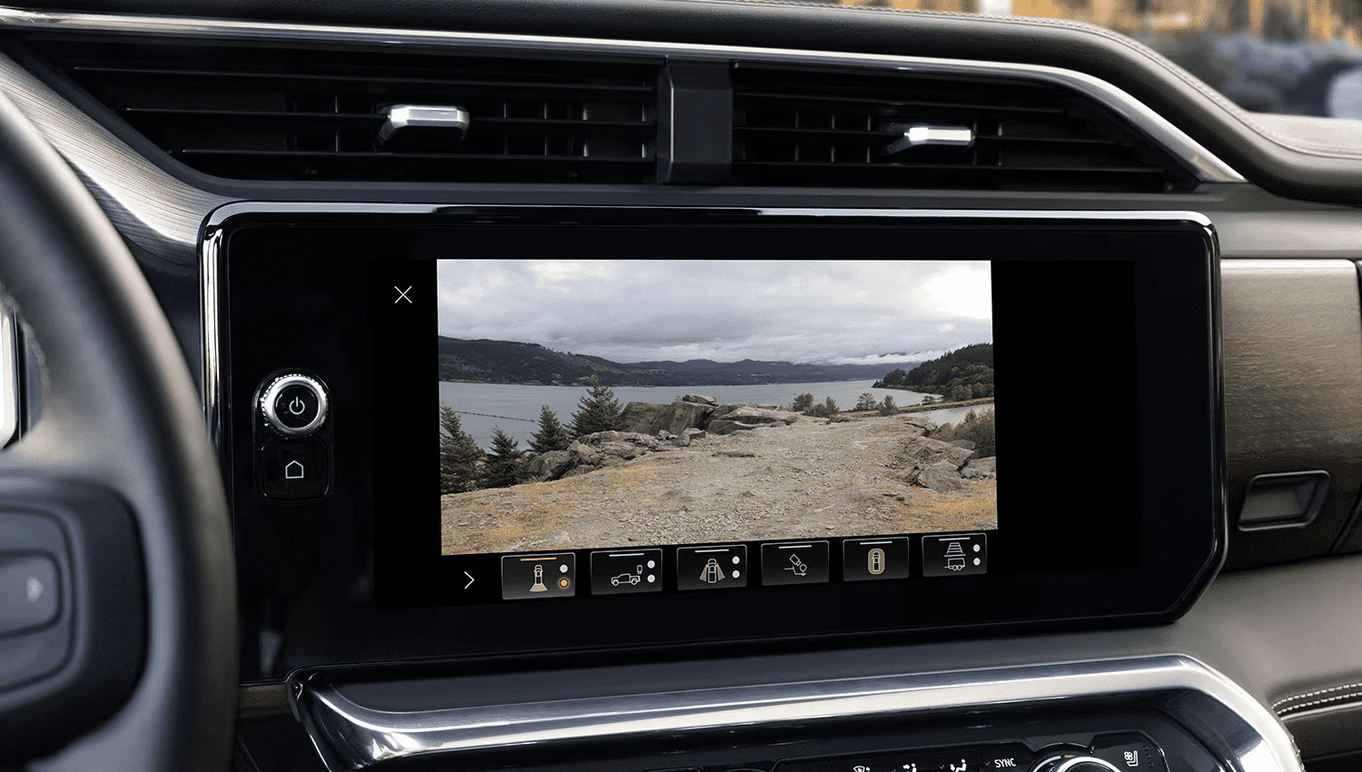 2025 GMC Sierra 1500 rear view camera view on centre display