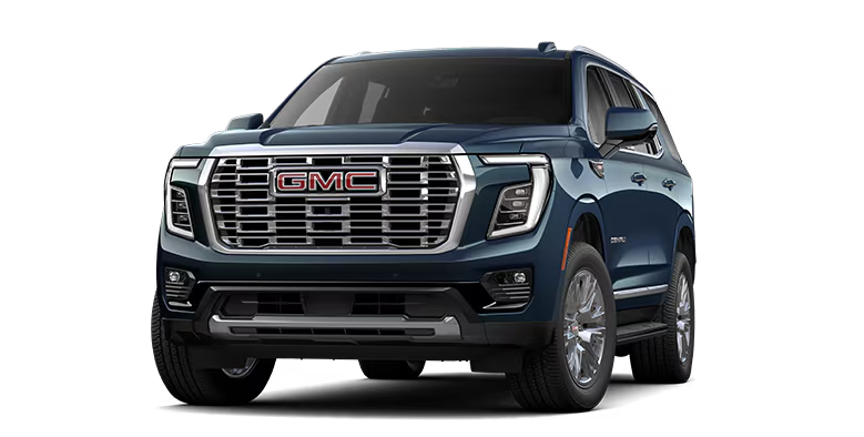 A dark blue 2025 GMC Yukon Denali