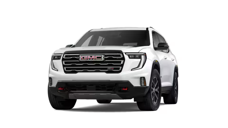 A white 2026 GMC Acadia AT4