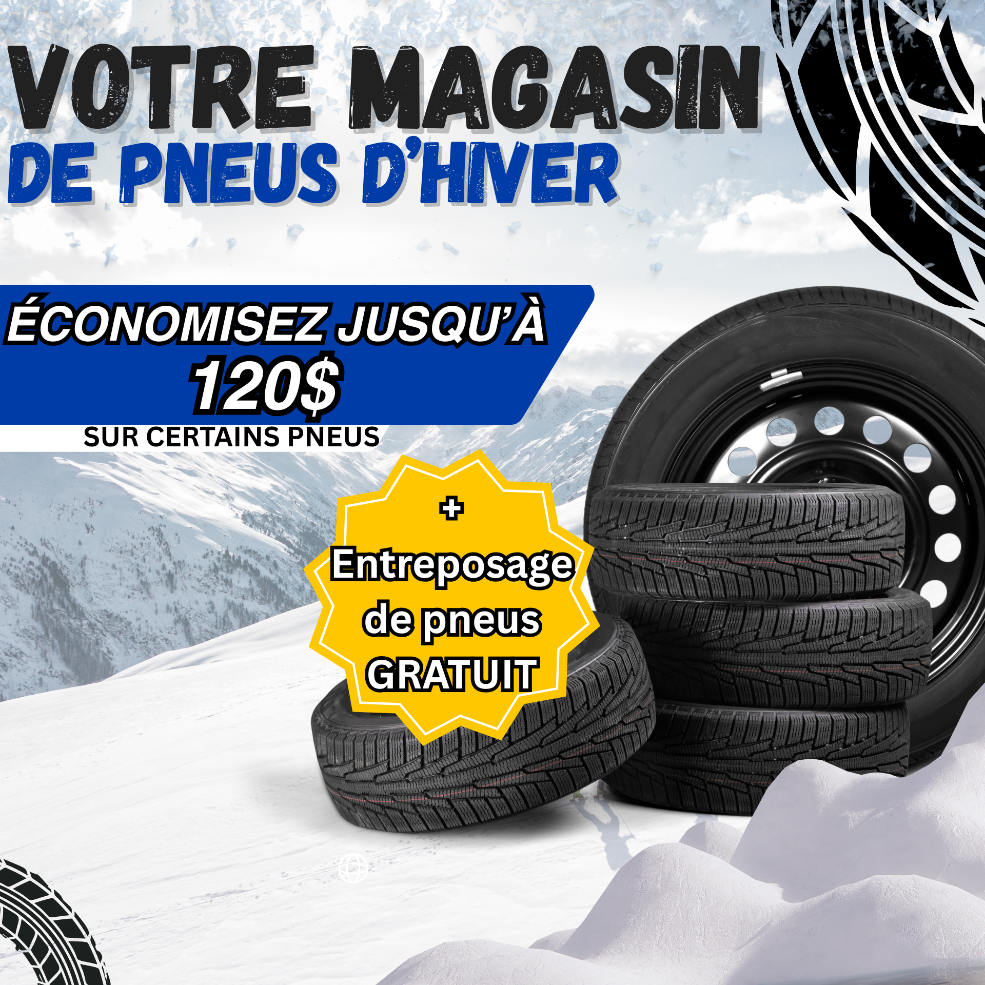Achetez 4 pneus – Obtenez entreposage de pneus GRATUIT