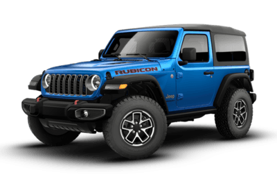 A blue and black 2026 Jeep Wrangler Rubicon