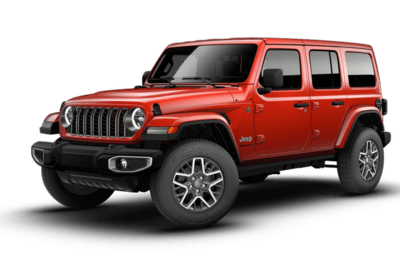 A red 2026 Jeep Wrangler 4-Door Sahara