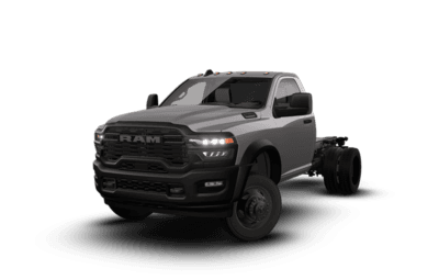 A grey 2026 Ram Chassis Cab 4500 Tradesman. New 2026 Ram Chassis Cab for sale at Laplante Chrysler Dodge Jeep Ram in Embrun, ON