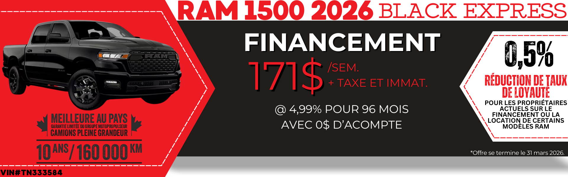 financement Ram 1500 Black Express 2026