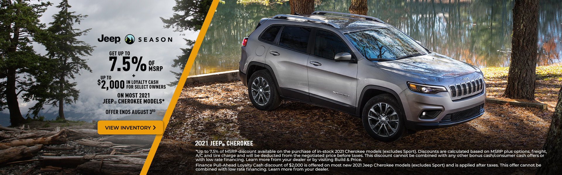 2021 Jeep Cherokee Promotional Banner