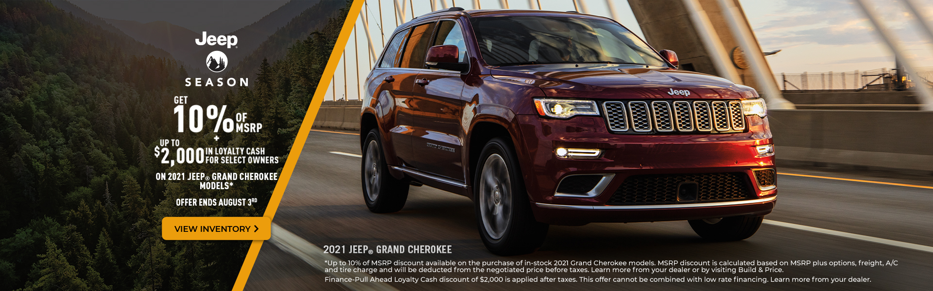 2021 Jeep Grand Cherokee Promotional Banner