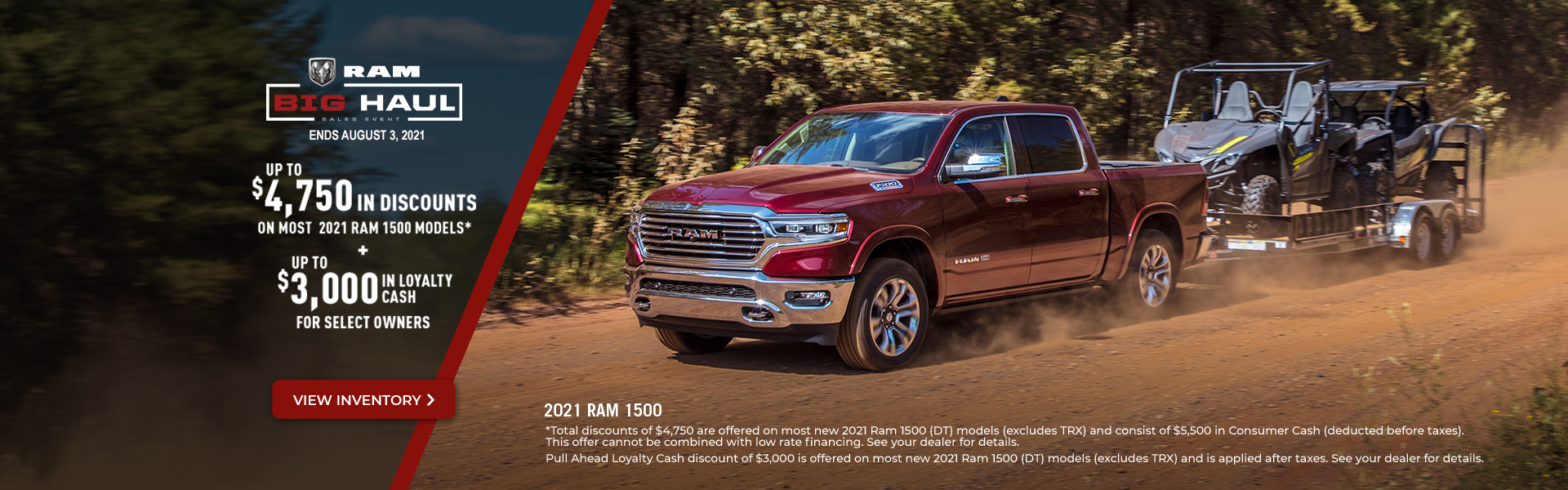 2021 RAM 1500 Promotional Banner