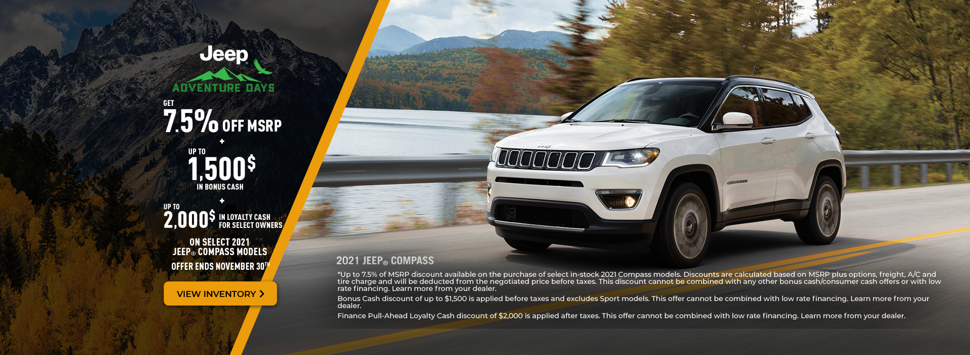 2021 Jeep Compass Promotional Banner