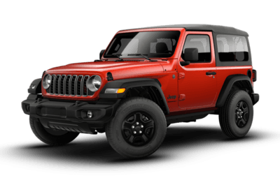 A red and black 2026 Jeep Wrangler Sport