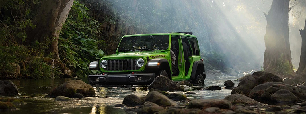 Jeep Wrangler driving through water