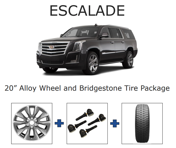 Escalade 20” Alloy Wheel and Bridgestone Tire Package Escalade 20” Alloy Wheel and Bridgestone Tire Package