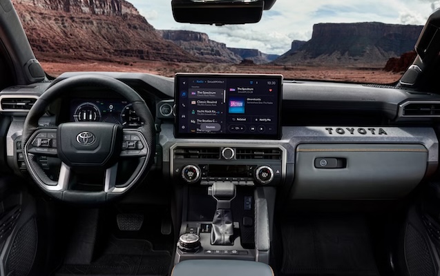 Interior showing the dash in the 2025 Toyota Tacoma.