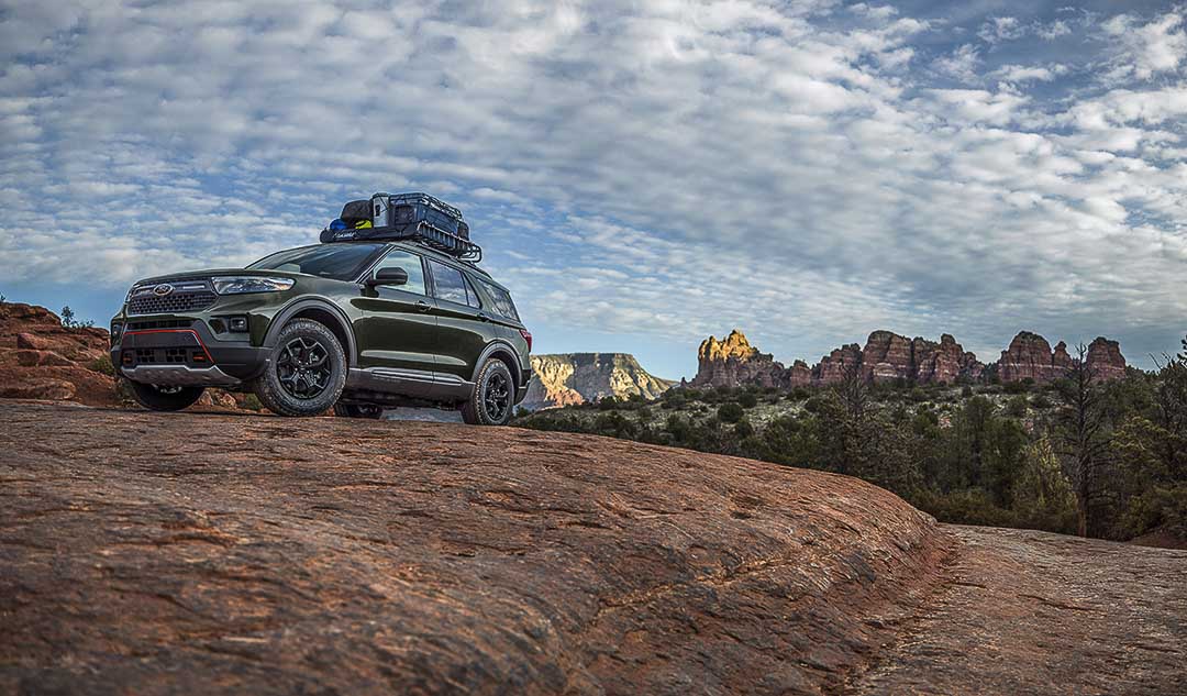 vue trois quart avant du Ford Explorer Timberline 2021